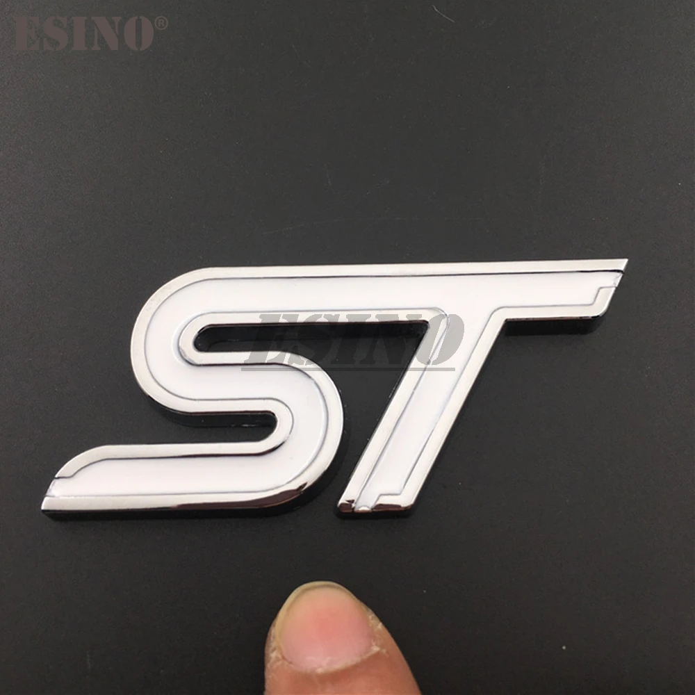 

3D ST значок для багажника автомобиля из цинкового сплава, эмблема для заднего корпуса автомобиля, аксессуары для задней двери, клейкий значок для Ford Focus Fiesta Edge