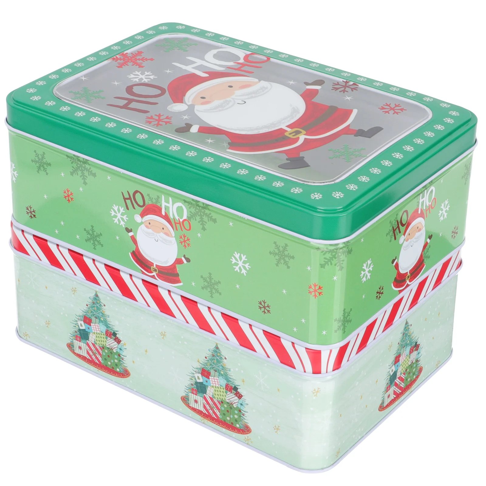 

Christmas Box Tins Candy Cookietinplate Tin Containersstorage Boxes Treat Lidsholiday Gift Empty Giving Window Container Cases