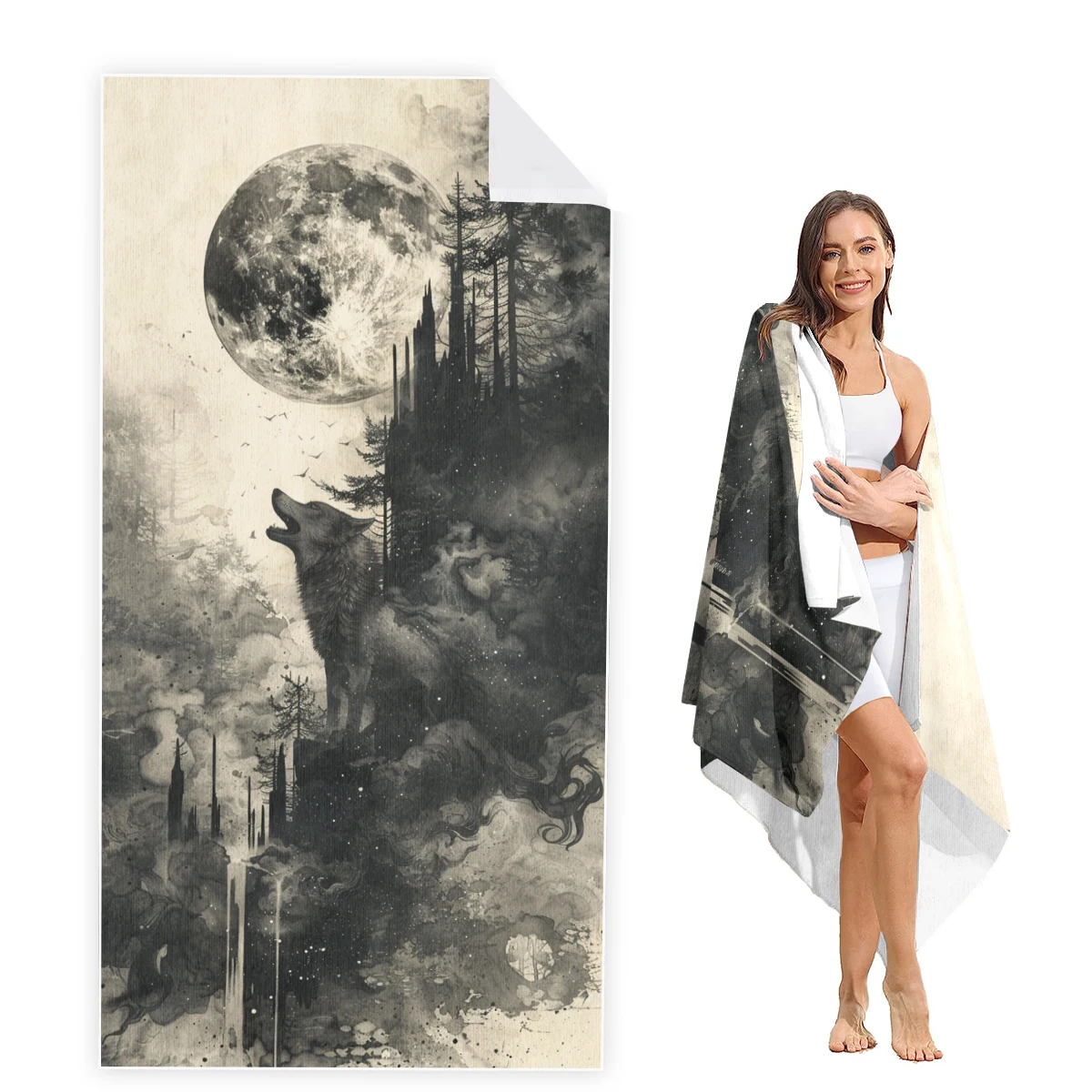 Пляжное полотенце из микрофибры очень Впитывающее без песка толстое для пляжа