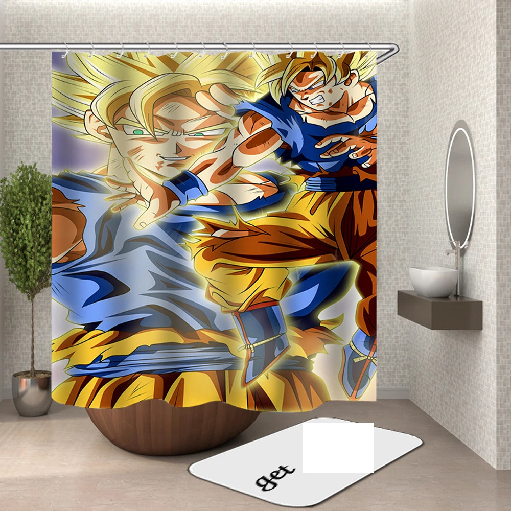 Anime Dragon Ball Z Goku Waterproof Shower Curtains  Shower Curtain Bathroom Polyester 3D Girls Boys images - 6