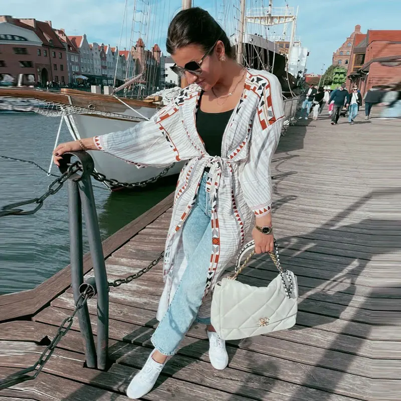 

Summer Beach Tunic Swimsuit Cover Up Women Print Long Cover-ups Bathing Suit Bikini Cover Up Beach Swimwear Dress Woman Robe