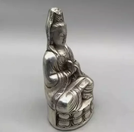 5 0-дюймовая статуя Будды Бодхисаттвы Тибетского Буддизма Paktong Kwan-yin Guanyin