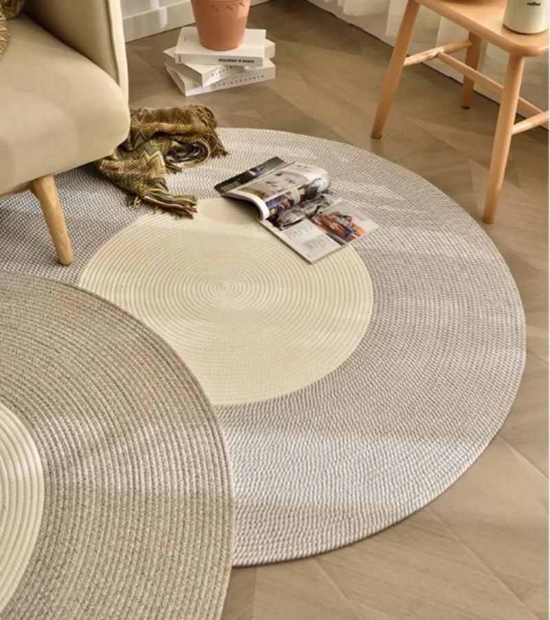 

Кружевной напольный коврик из джута, для кабинета в японском стиле, минималистичный стиль, коврик для кофейного столика, коврик для дивана в гостиной