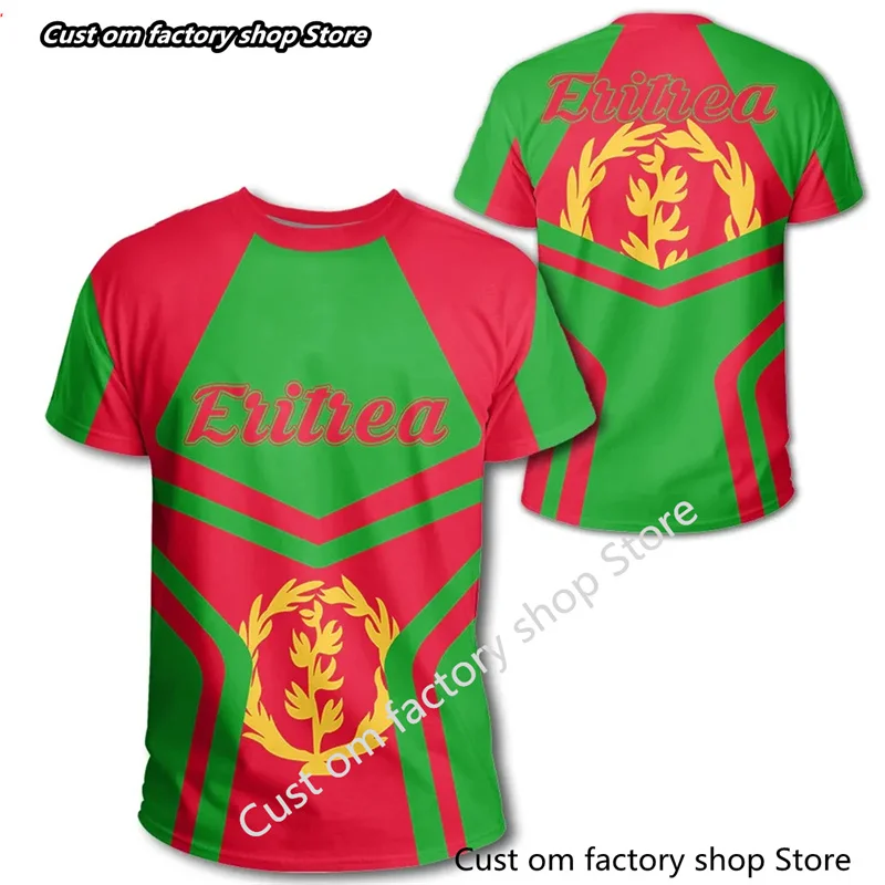 

Africa Country Eritrea Lion Colorful Retro 3D Print Men/Women Summer Casual Funny Short Sleeves T-Shirts Streetwear A7