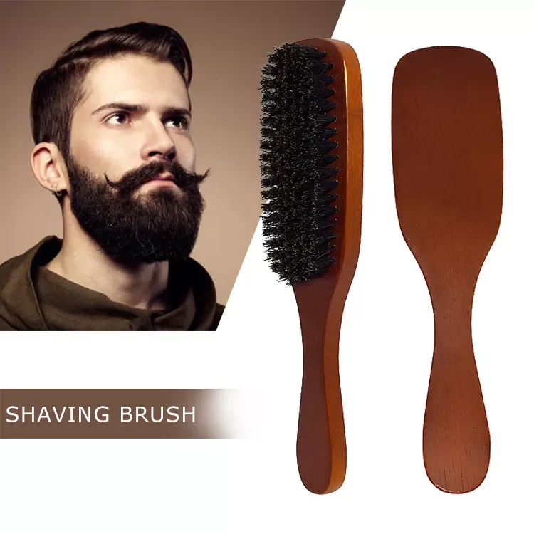

100% Natural Boar Bristle Beard Brush Men Facial Hair Cleaning Brush Professional Beard Shaving Tools