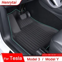 xpe car floor mats for tesla model 3 y 2017 2021 2022 leftright rudder all weather foot pads trunk liners interior accessories