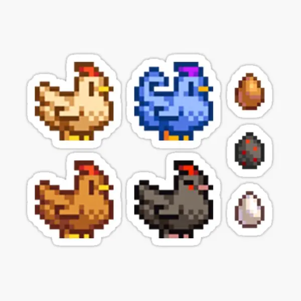 Пиксельный Художественный набор Stardew Valley с курицей 5 шт. наклеек для украшения