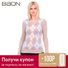 Базовый женский пуловер аргайл Baon B139702