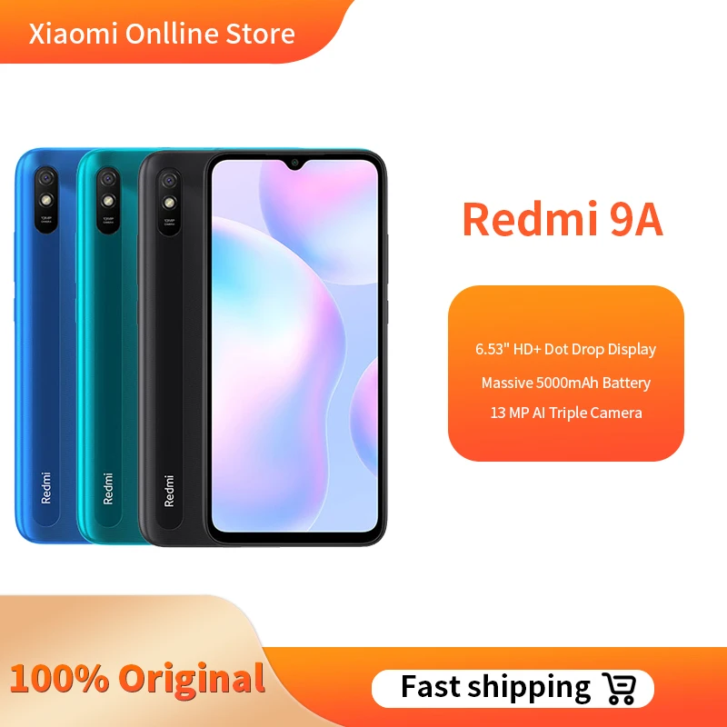 Смартфон Xiaomi Redmi 9A 6 53 дюйма 2 + 32 ГБ 13 МП Android 10 5000 мА | Мобильные телефоны и