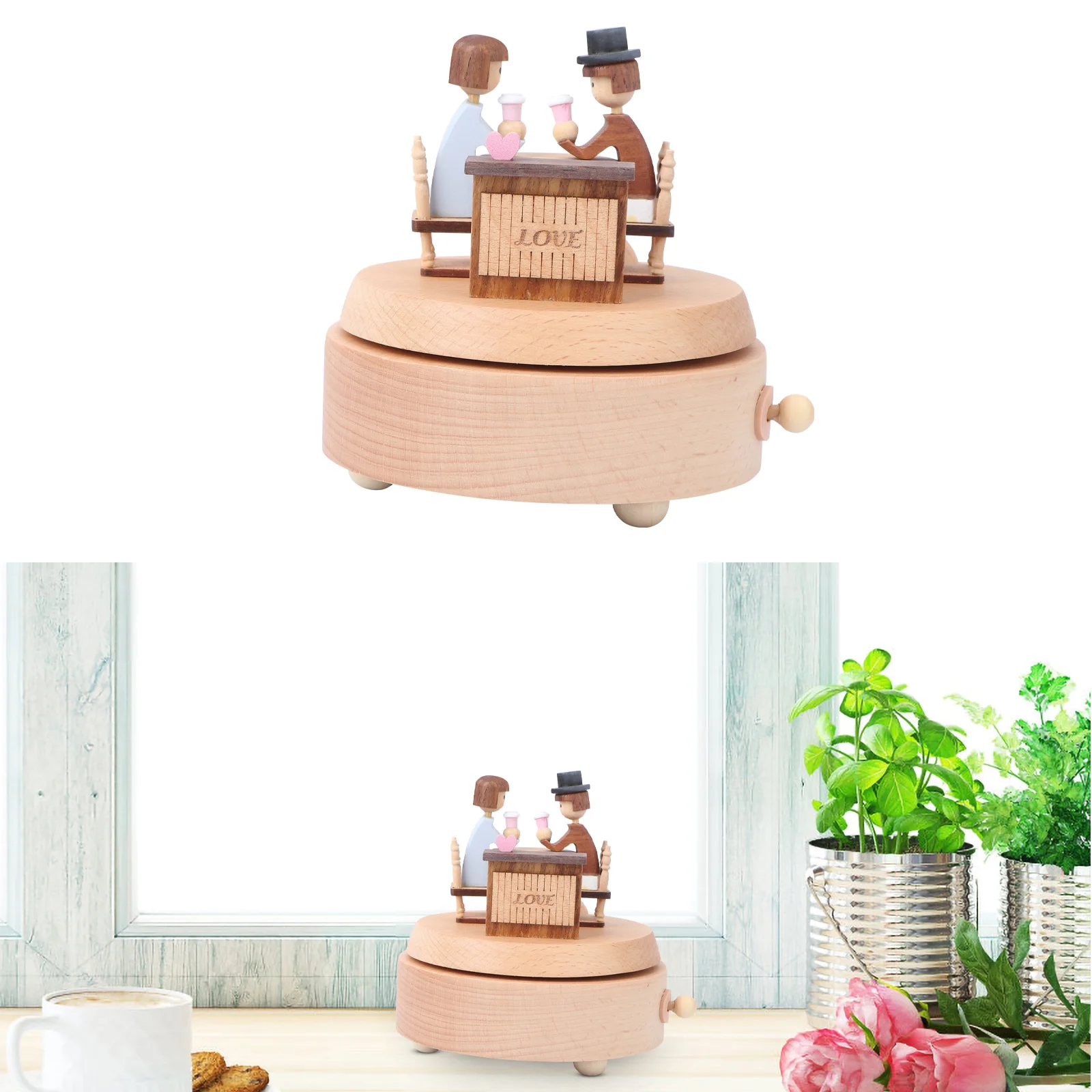 

Box Love Couple Clockworek Musical Box Love Story Wind Mechanism Desktop Ornament For Valentine Day Wedding Girlfriend