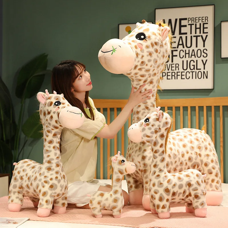 

35-65cm Cartoon Giraffe Plush Toys Cute Deer Toys Stuffed Soft Animal Pillow Children Baby Appease Accompany Dolls Gift