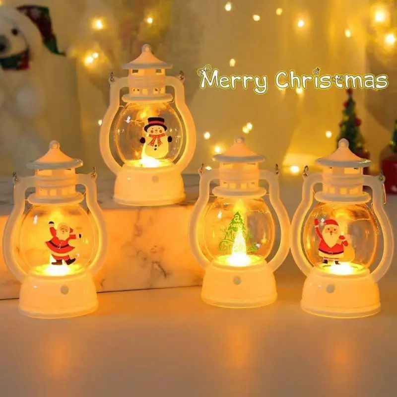 

Christmas LED Lights Wind Lantern Christmas Decoration For Navidad Xmas Tree Hanging Ornament Light Home Bedroom Lamp Decor