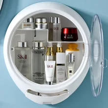 Wall-Mounted Cosmetic Storage Box Large-Capacity Punch-Free Household Rack Dust-proof Skin Care Prod