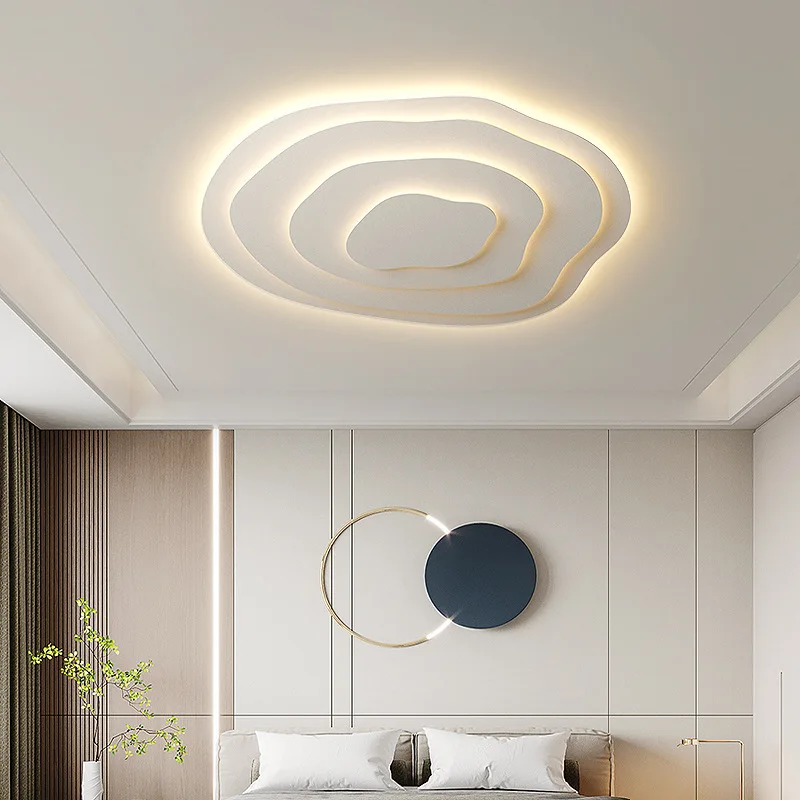 

Скандинавские гофрированные люстры для спальни, Современная атмосфера, светильник для потолка с утопленным креплением, дизайнерская мебель для гостиной, террасы