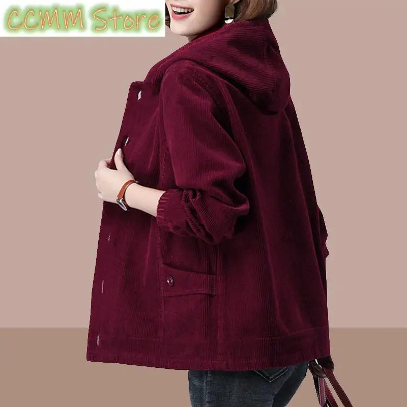 Сплошной цвет весенне-осенняя вельветовая куртка женская зимняя верхняя одежда