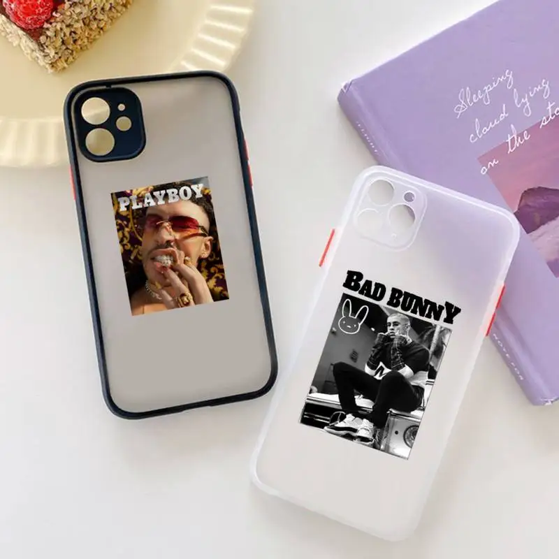 

Bad Bunny rapper Phone Case matte transparent For iphone 7 8 11 12 13 plus mini x xs xr pro max cover