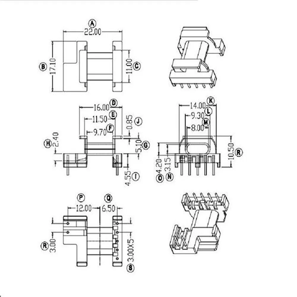 Трансформер EPC17Ferrite core PC44 материал и каркас бобина DIP5 + 2PIN 30 наборов/лот