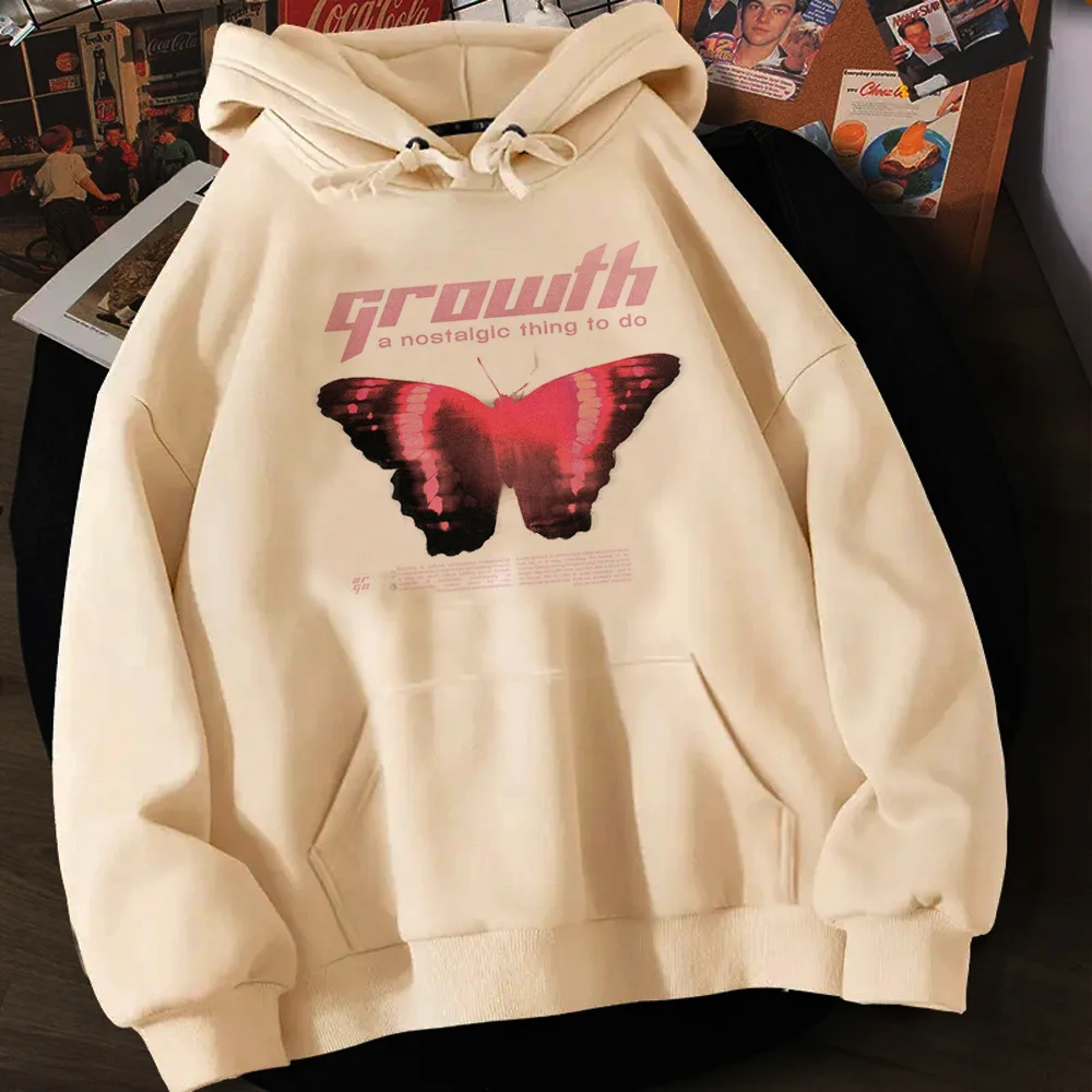 

Женская толстовка с капюшоном и принтом бабочек, y2k