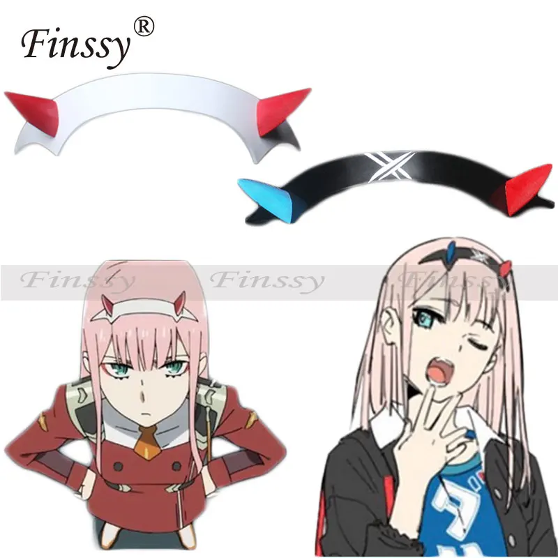 

DARLING in the FRANXX Zero Two Cosplay Prop Headwear PVC Horn Headband Hairband Costume Accessories hairpins Hairclip