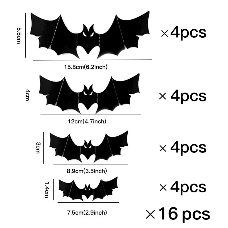 Настенный декор на Хэллоуин летучая мышь для Хэллоуина в помещении из ПВХ 3D