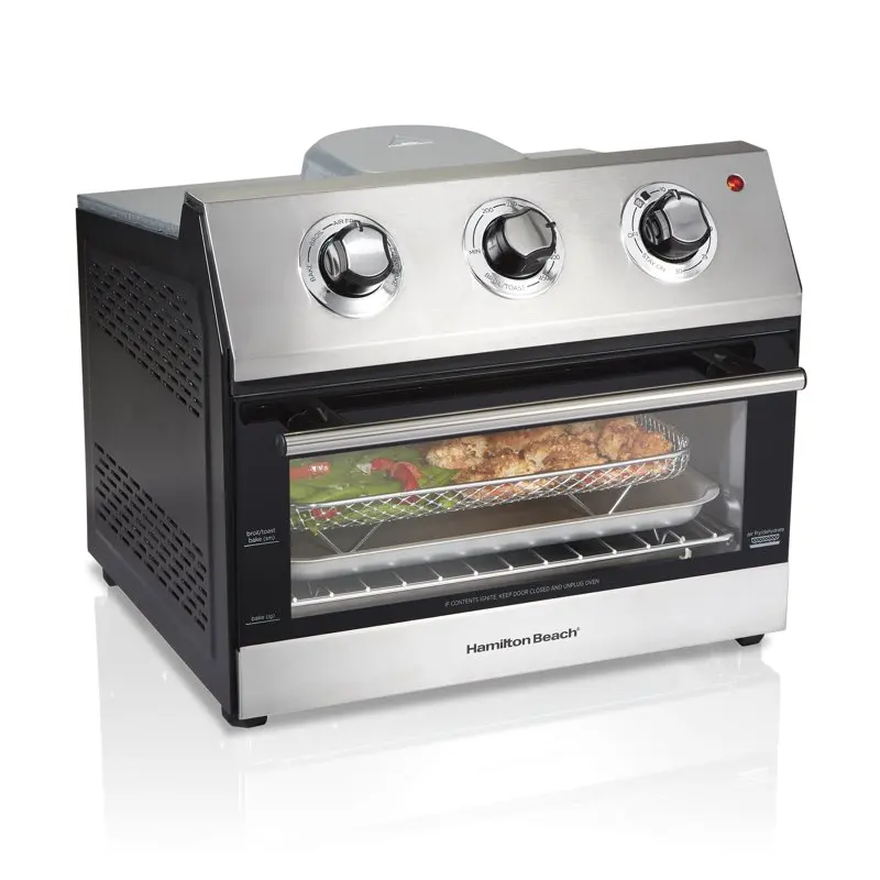 

Air Fryer Toaster Oven, 6 Slice Capacity, Black & Stainless Steel, 31222