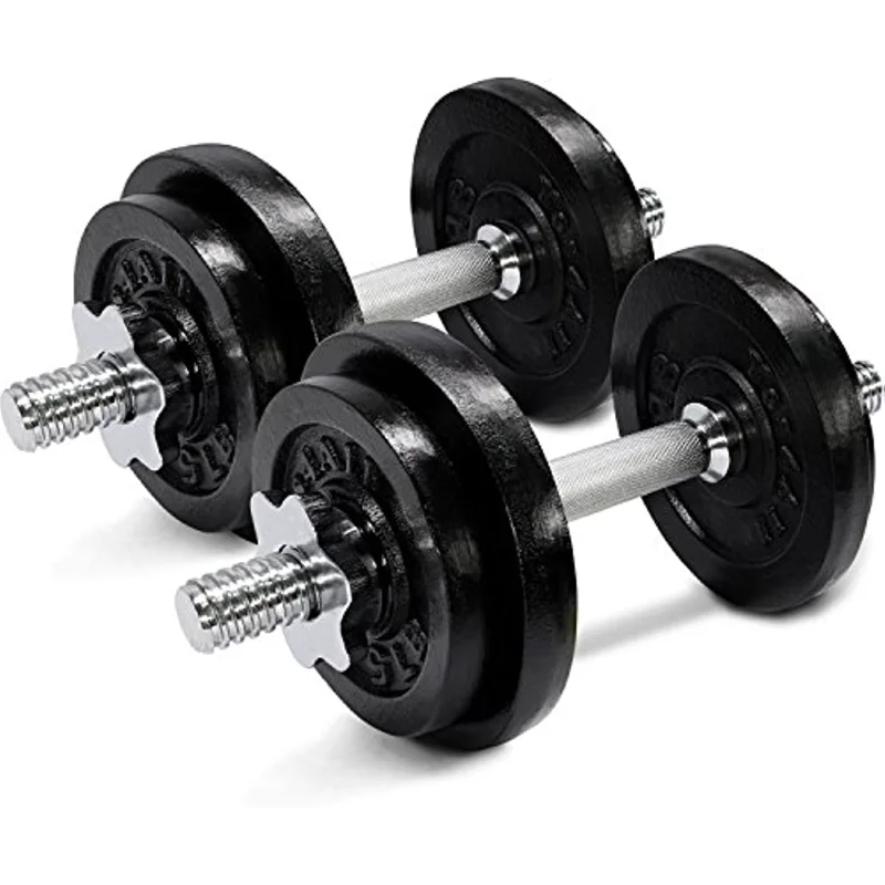 

Yes4All Adjustable Cast Iron Dumbbell Sets with Alloy Steel Connector Option for Strength Training,Body Workout,non-slip Grip