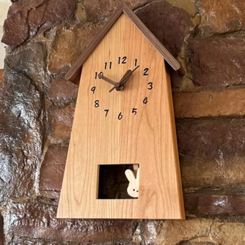 Деревянные настенные часы бесшумные настольные односторонние двойного