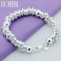 doteffil 925 sterling silver solid beads full circle bracelet chain for women men wedding engagement party jewelry