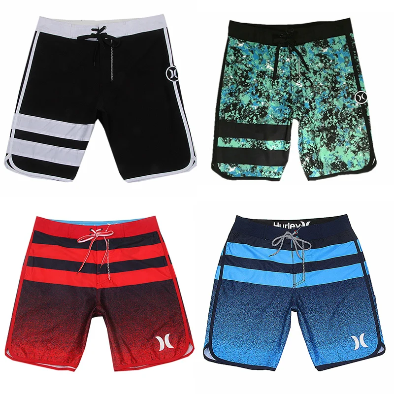 

Men's four-sided stretch Quick dry sports surf beach pants striped loose breathable casual home sports five cent shorts