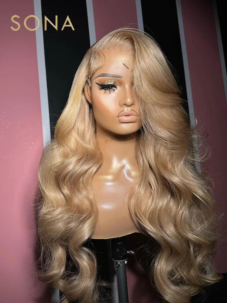 Парик из натуральных человеческих волос с прозрачной кружевной передней частью