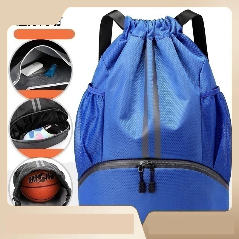 

New Basketball Multifunction School Backpack Gym Drawstring Men Waterproof Bag for Travel Small Sports Outdoor Swmming Ball Bags