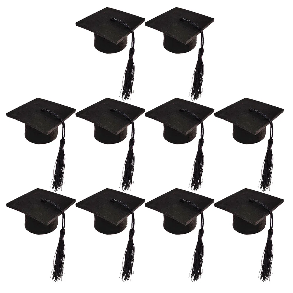 

10pcs Covers Bottle Cover Graduation Bottle Caps Doctoral Hat Topper Wine Bottle Topper Beverage Party Bottle