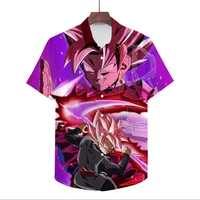 2022 new harajuku style mens shirt anime dragon ball vegeta goku gohan print top fashion casual parent child shirt oversize 5xl