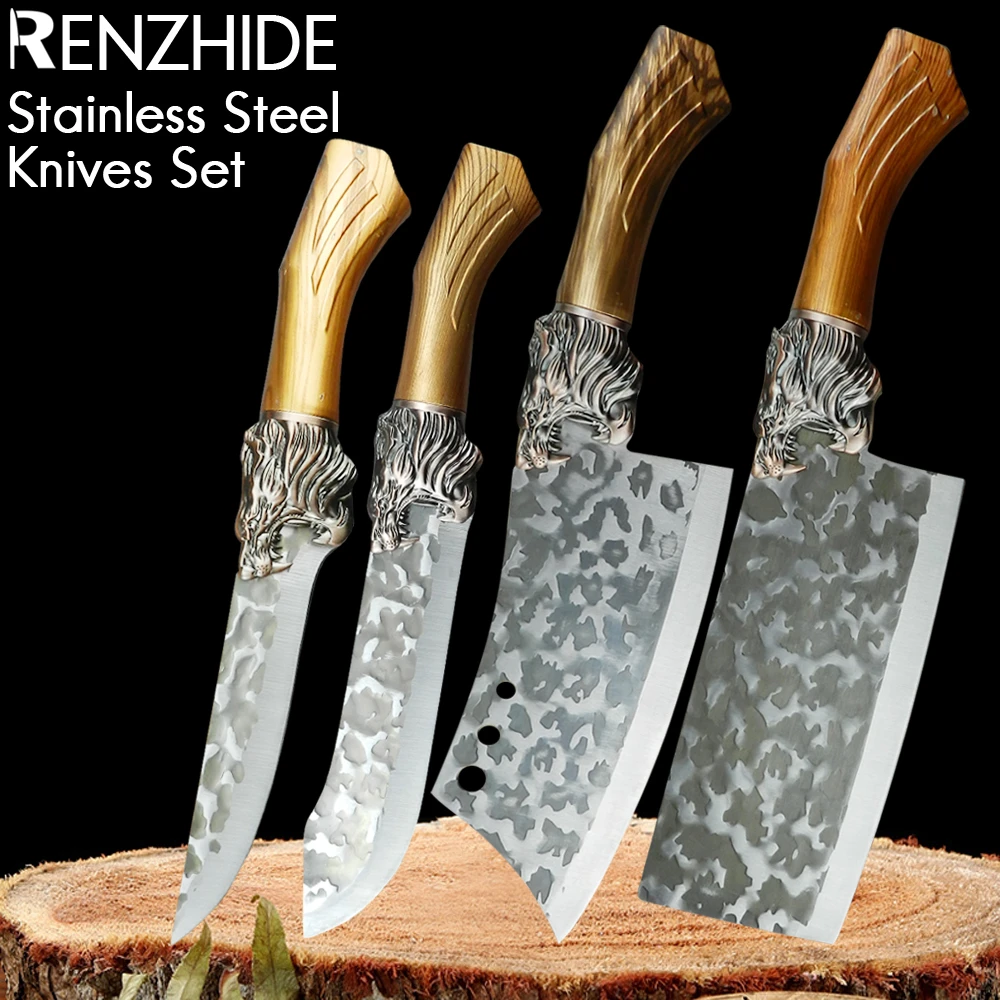 

Набор кухонных ножей шеф-повара RZD из нержавеющей стали, 6 дюймов, нарезка, 7 дюймов, обвалка, 8 дюймов, измельчение, искусственное мясо, инстру...