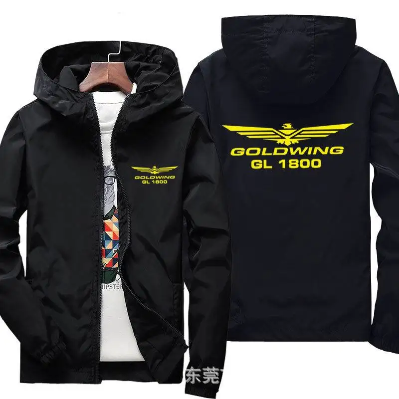 

Spring Car Logo GOLDWING GL 1800 Men Motorcycle Jacket Casual Windbreaker Sports Zipper Thin Jacket Sunscreen Hoodie Pilot coat