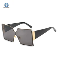 teenyoun new big frame one piece sunglasses fashion luxury brand square gradient versatile sun glasses