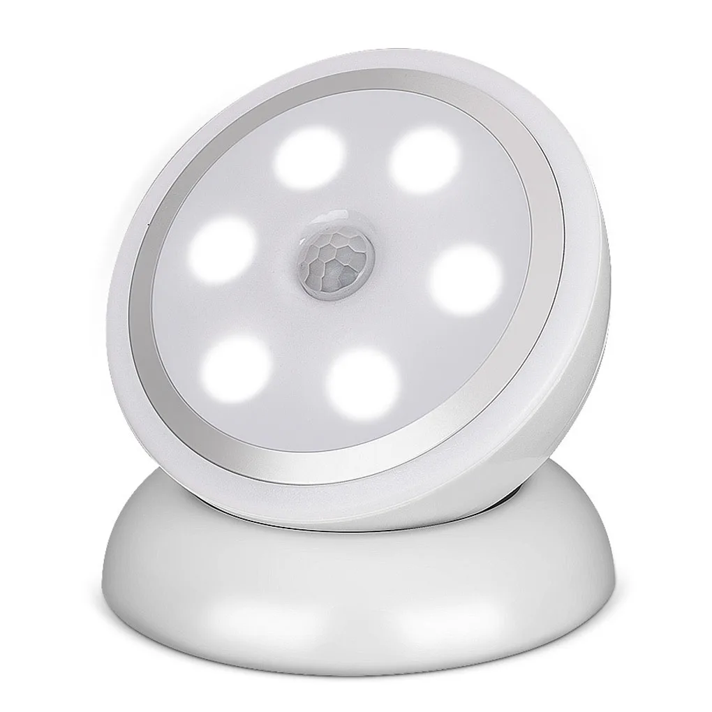 

Motion Sensor LED Night Light Cabinet Wardrobe Light 360 Degree Rotating Security Wall Lamp Home Stair Kitchen Toilet Light