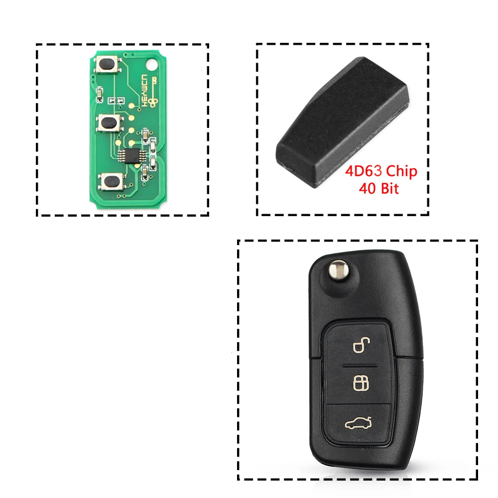 

KEYYOU ASK автомобильный ключ дистанционного управления для Ford Fusion Focus Mondeo Fiesta Galaxy HU101 Blade 433 МГц 4D63/4D60 чип модифицированный откидной ключ
