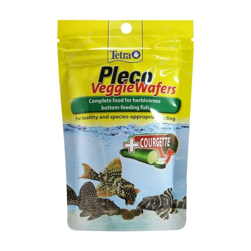 Tetra Feed for herbivores bottom fish plates with zucchini Pleco veggiewafers 257313 0 015 kg | Дом и сад