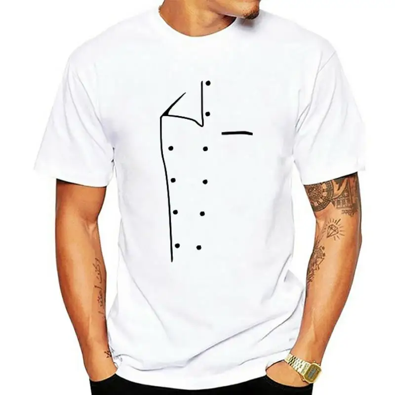 

Женская дизайнерская одежда шеф-повара, футболки, мужская летняя Стильная хлопковая футболка шеф-повара с круглым вырезом, топы, Одежда бол...