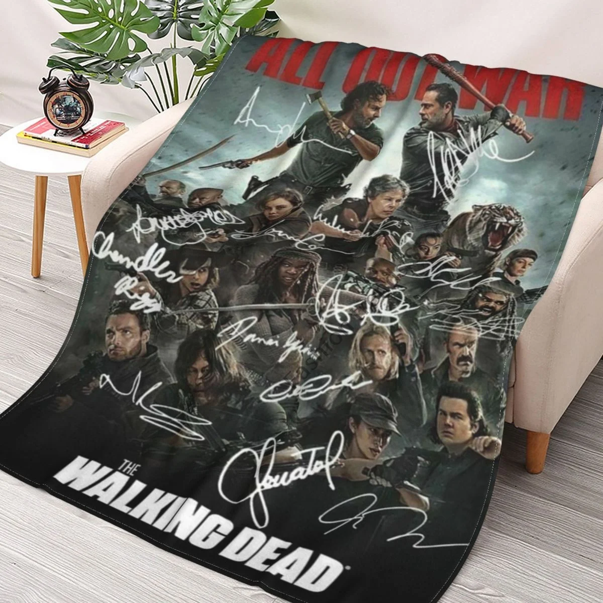 

Horror Throwing Blanket The Walking Dead Printed Bed Cover Sofa Lightweight Four Seasons Flannel Home Hiking Warm Cover Blanket