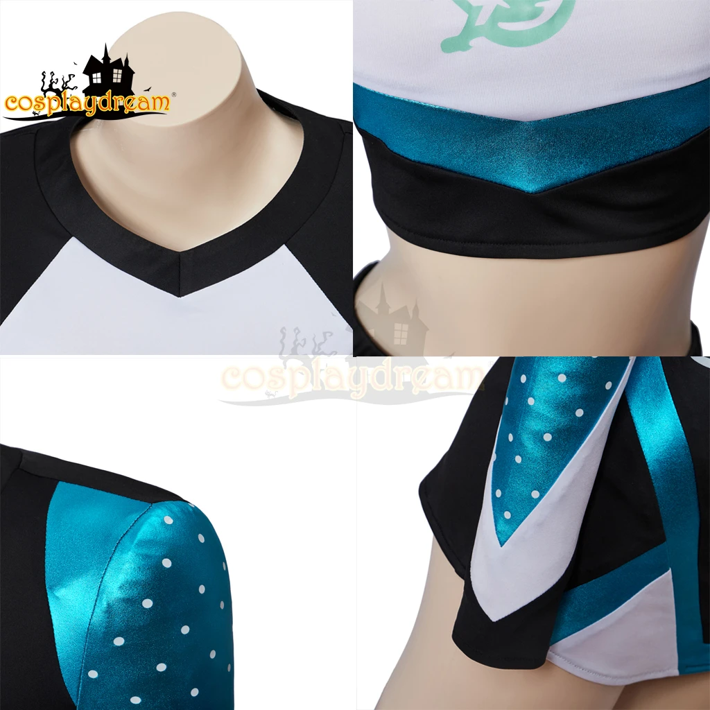 Euphoria Cheerleader Uniform Euphoria Maddy Outfit Long Sleeve Crop Top with Mini Skirt Set School Girls Sports Team Suit images - 6