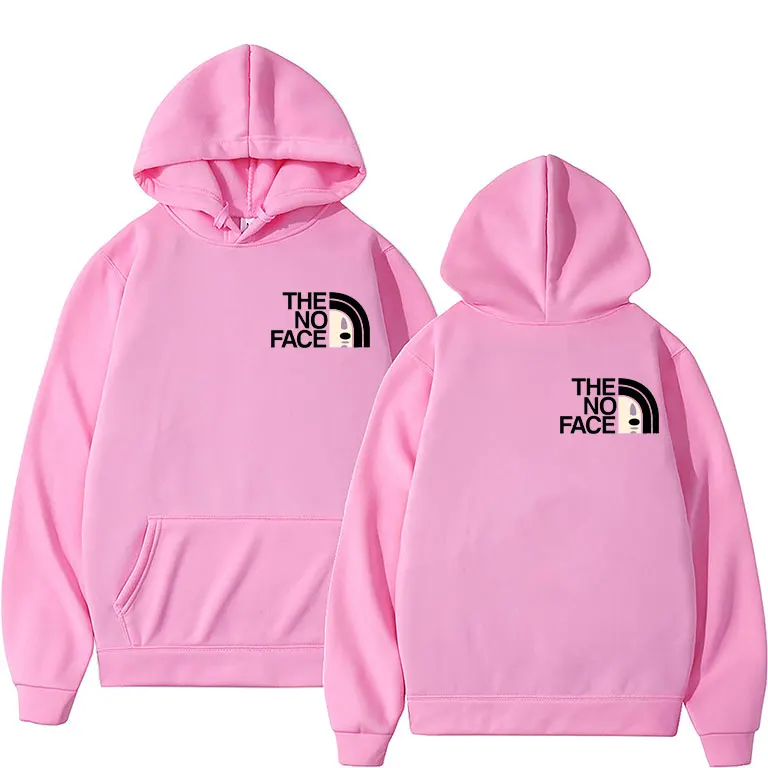 THE NO FACE Letter Logo Hoodie No Face Man Double Sided Print Hoodies Mens Streetwear Men Women Fashion Brand Design Sweatshirt