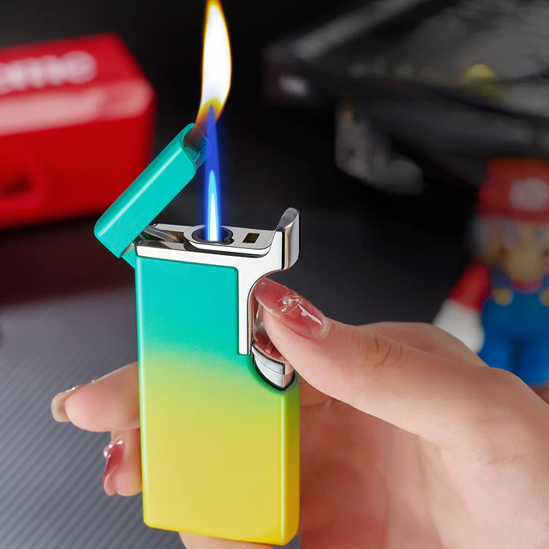 

Open Flame Highpressure Jet Blue Flame Windproof Two In One Lighter Butane Inflatable Lighter Cigar Moxibustion Barbecue Igniter