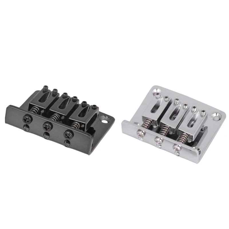 

2 шт. 3-струнный Регулируемый мост с высокой нагрузкой для гитар и многого другого, серебристый и черный