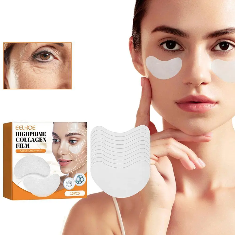 

5 Pairs Collagen Soluble Mask Anti-aging Remove Wrinkles Dark Eye Circles Firming Skin Eye Care Nourishing And Moisturizing