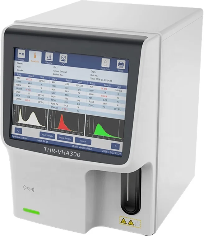 THR-VHA300 High quality Hot Sale medical fully automatic 3-part hematology analyzer for human