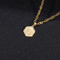personalized a z letters necklaces pendant 18k gold plated stainless steel jewelry not fade for women men english initial choker