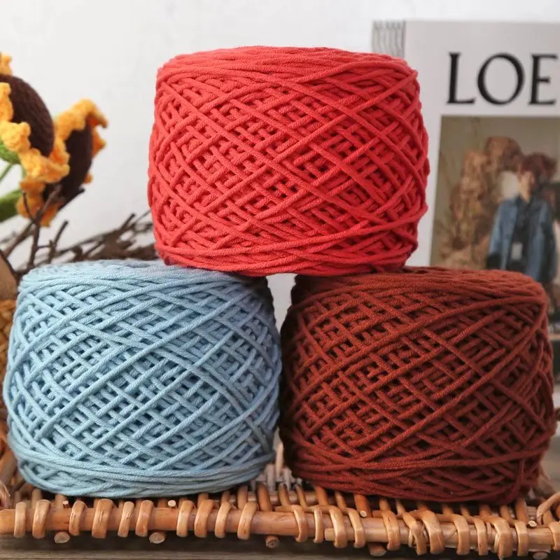 200 модная хлопчатобумажная пряжа мягкая Толстая 8ply молочная для рукоделия