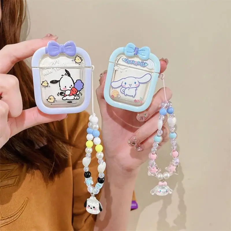 

Kawaii Kuromi My Melody Airpods 1 2 3 Pro Case Cinnamoroll Airpods Pro Case Kuromi Cute Cartoon Headphone Cover with Bracelet